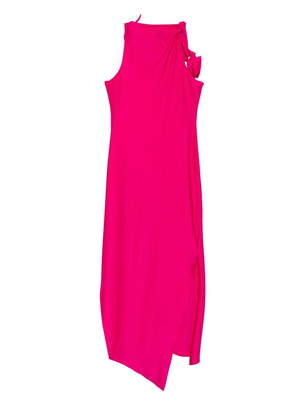 asymmetric flower-detail maxi dress - 2