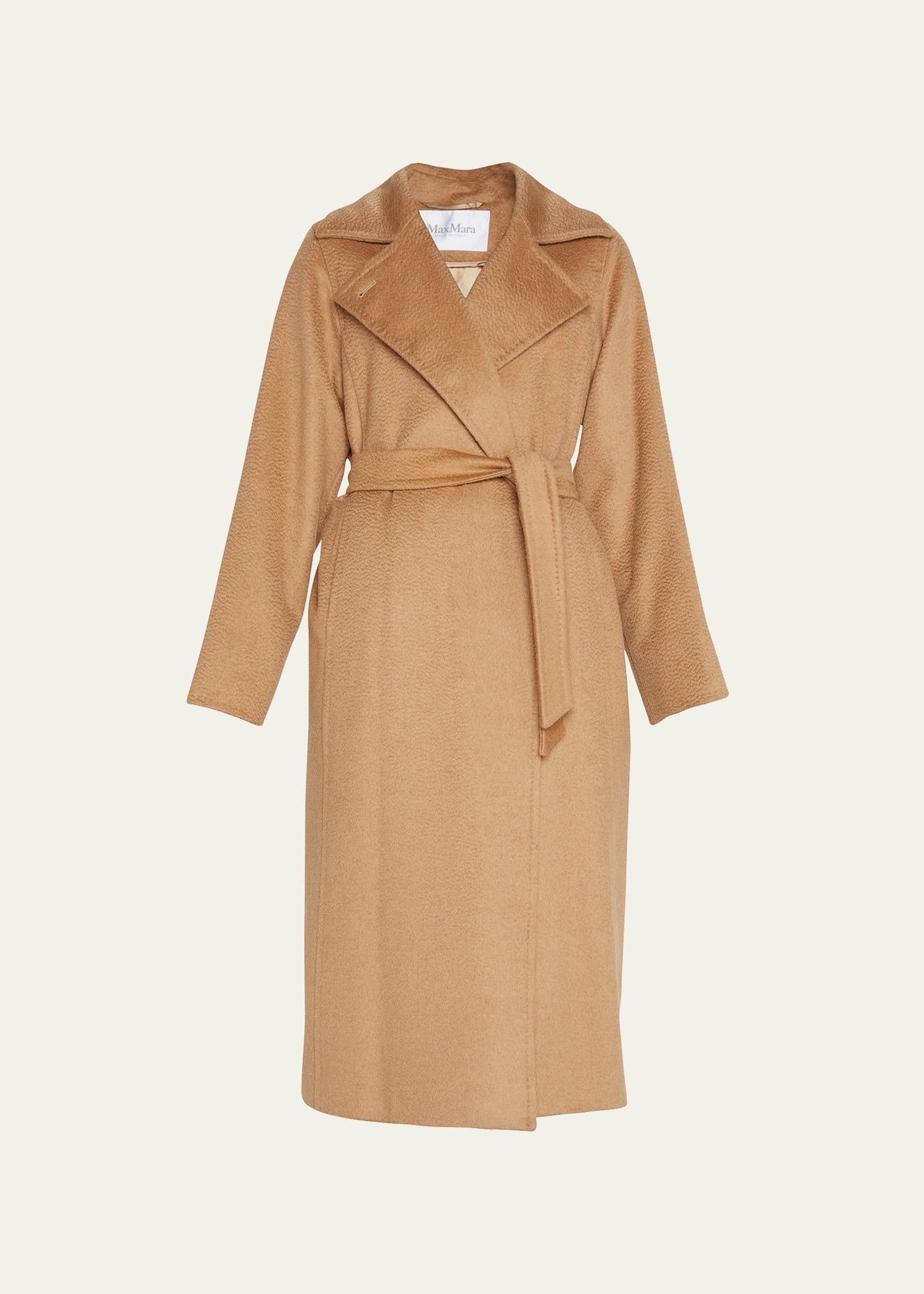 Manuela Belted Camel Hair Coat, Camel - 1