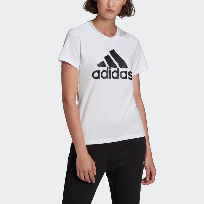 (WMNS) adidas Essentials Logo T-Shirt 'White Black' GL0649 3