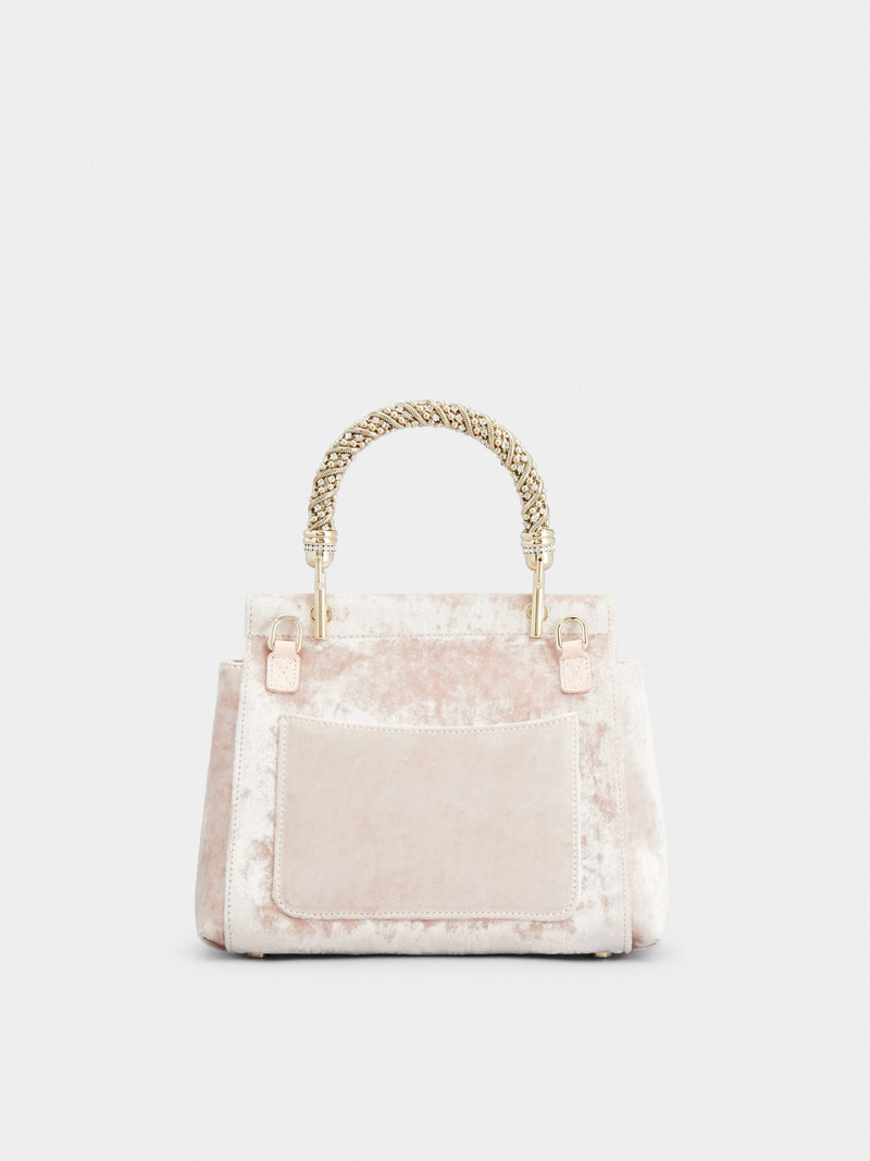 Viv' Flower Strass Jewel Buckle Cabas Mini Bag in Velvet 5