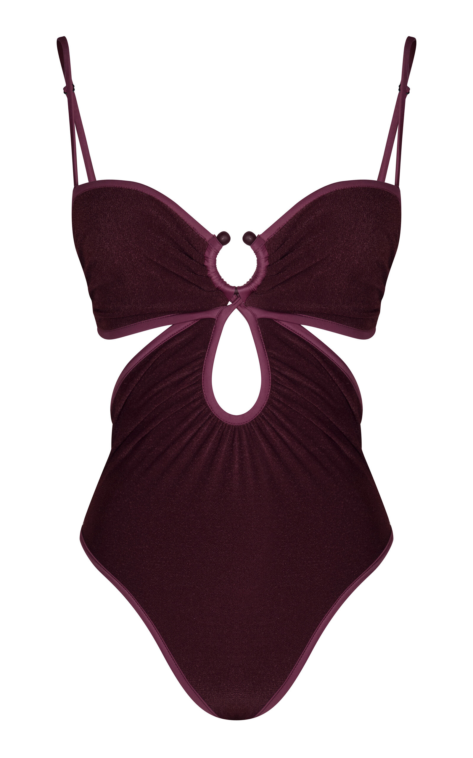 Sunny Days Cutout One-Piece Swimsuit burgundy - 1