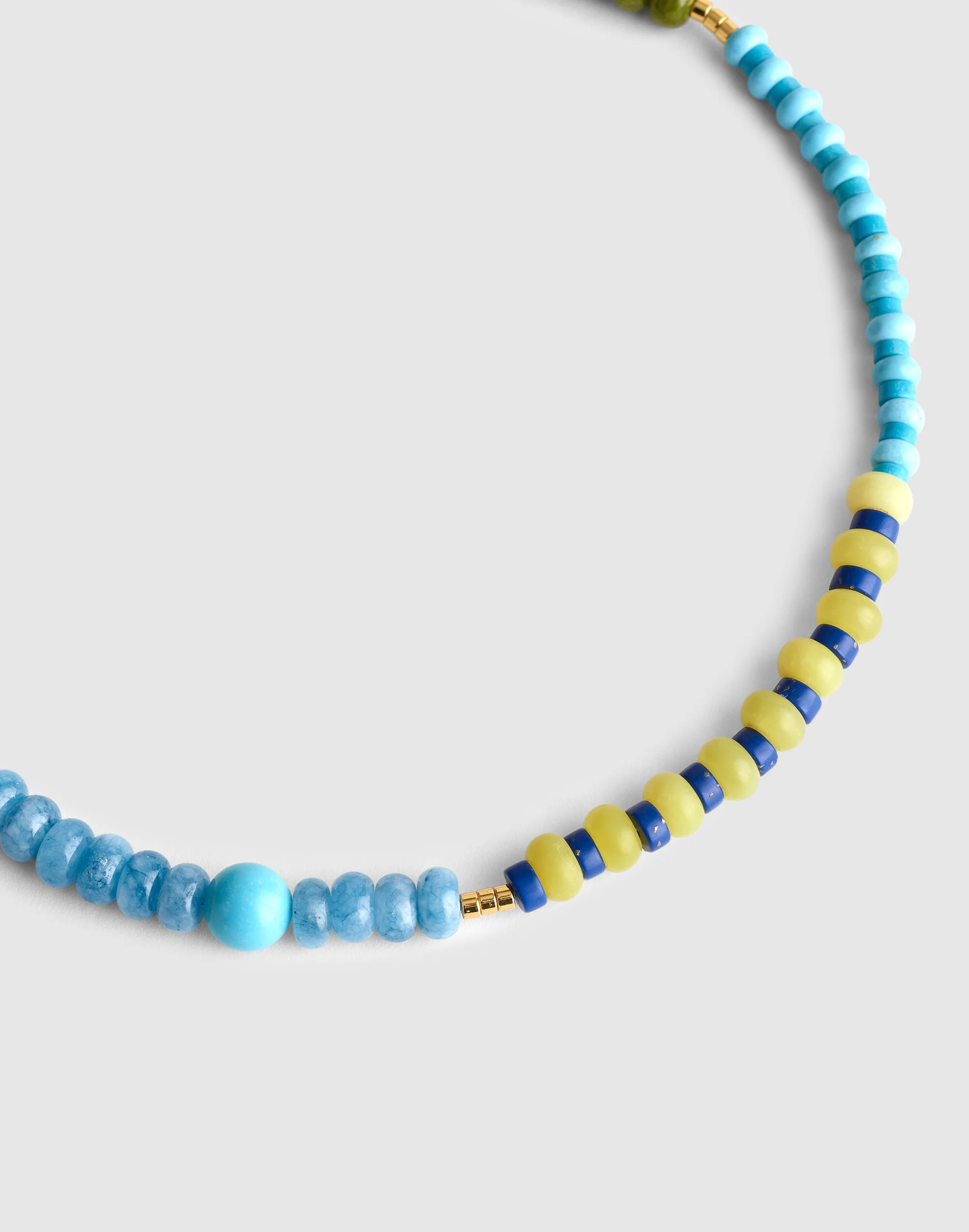 Semiprecious Beaded Choker Necklace - 1