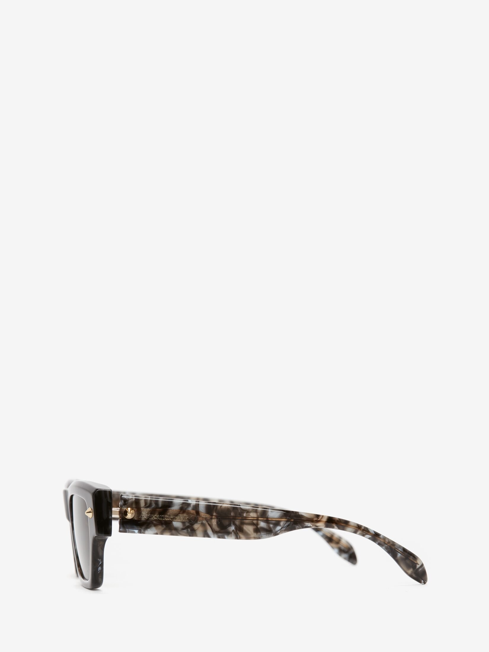 Men's Spike Studs Rectangular Sunglasses in Grey/brown - 3