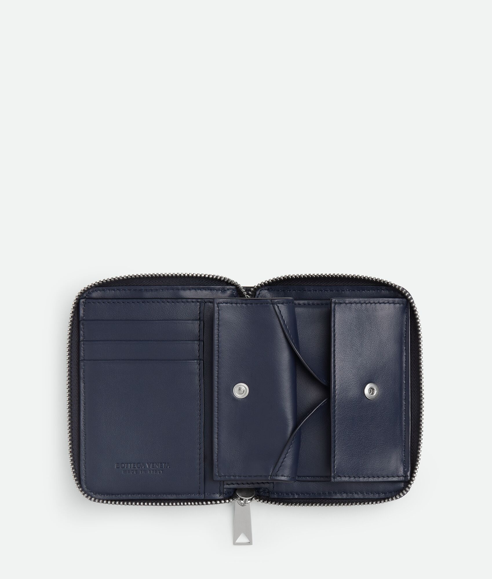Intrecciato Stamp North/South Compact Zip Around Wallet - 4