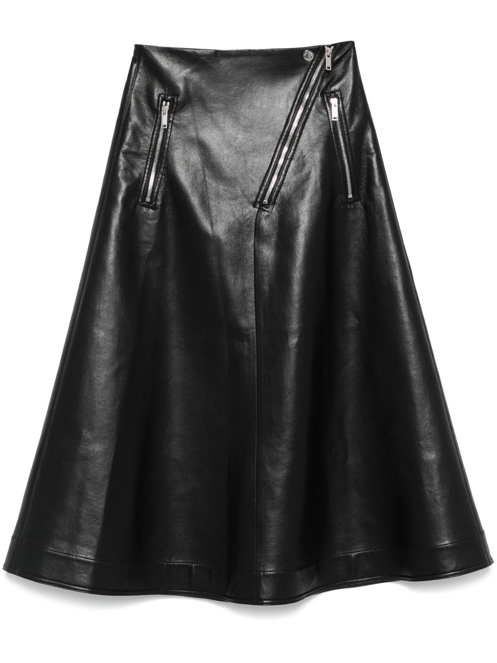 faux-leather midi skirt - 1