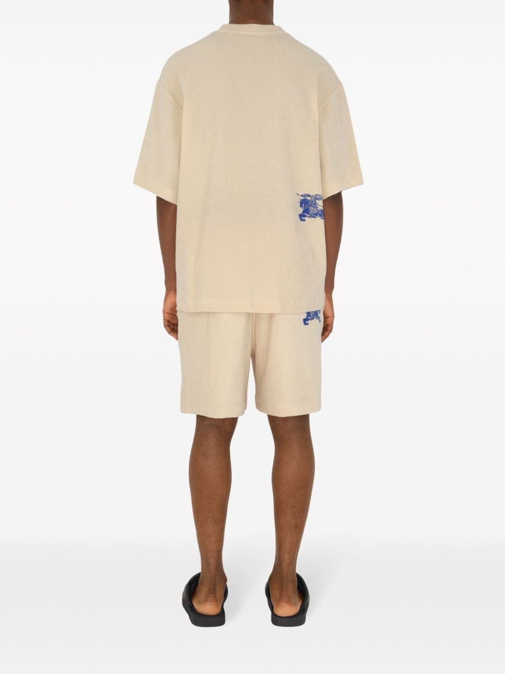 logo-jacquard towelling-finish T-Shirt - 4
