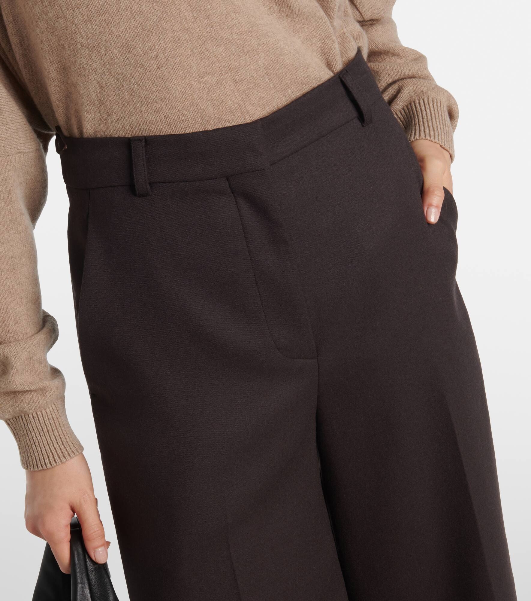 High-rise wool wide-leg pants - 4