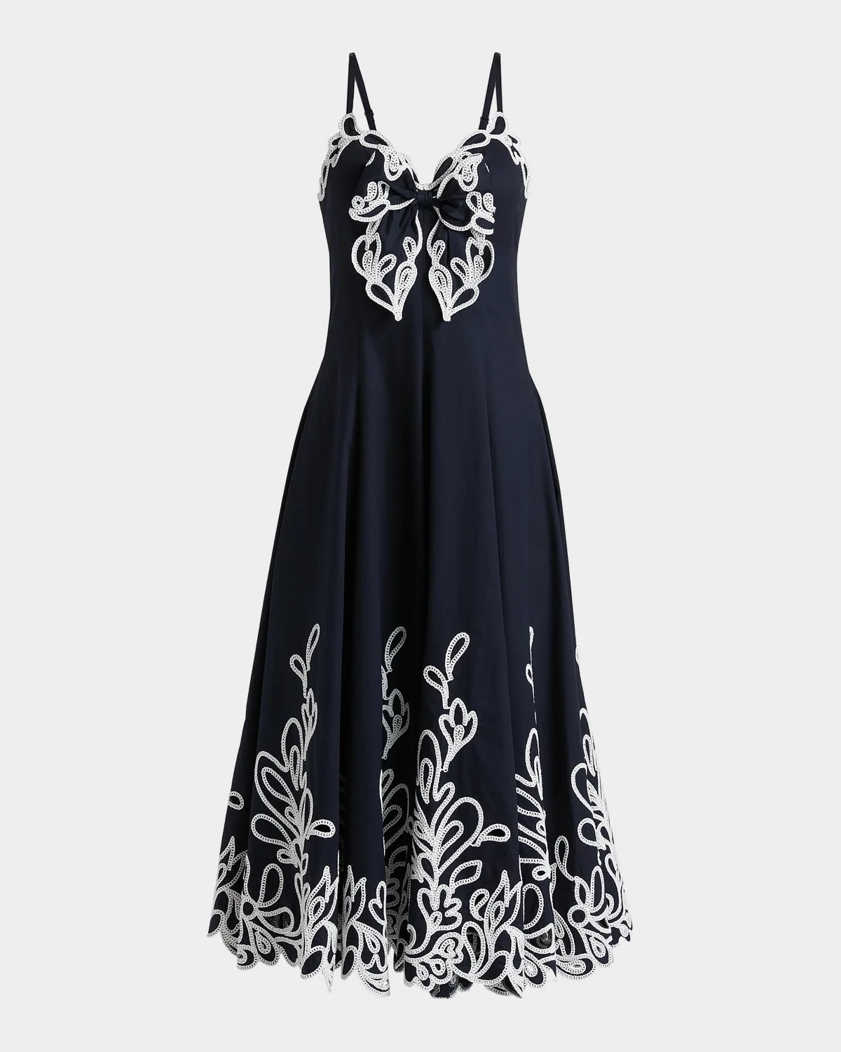 Dama Embroidered Cotton Poplin Midi Dress - 1