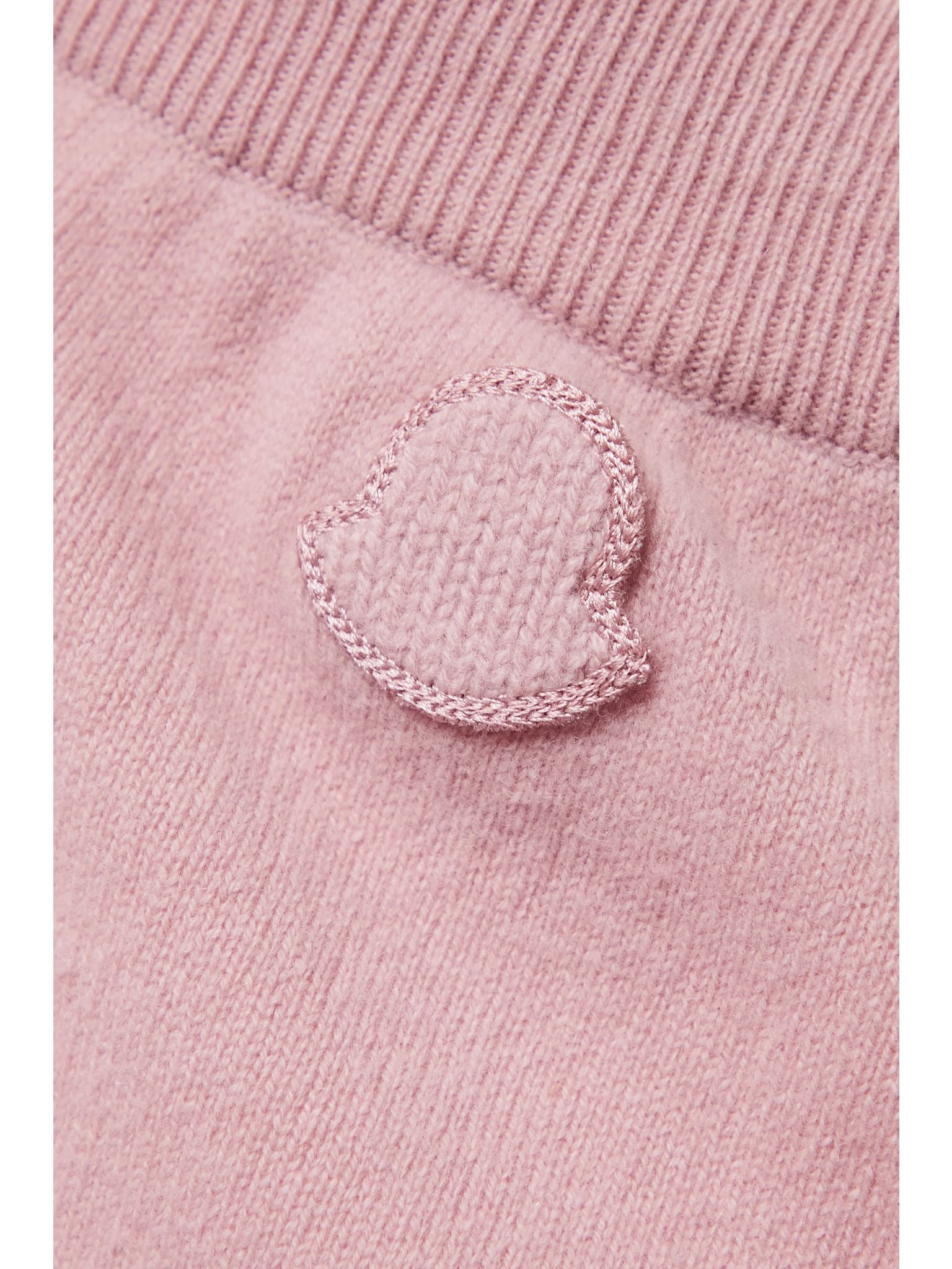 Leather-trimmed wool and cashmere-blend track pants Baby pink - 5