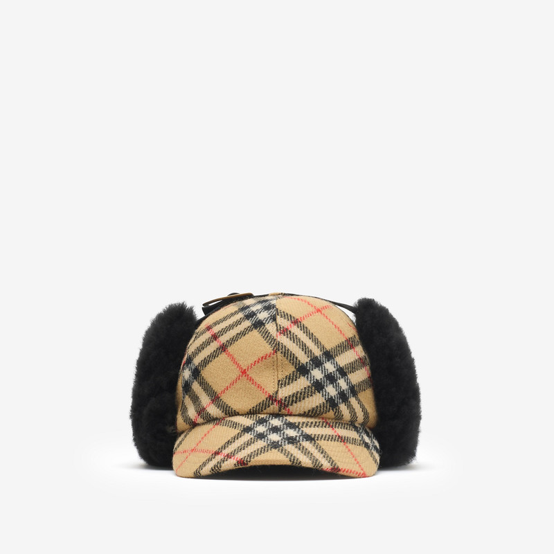 Check Wool Trapper Cap 1