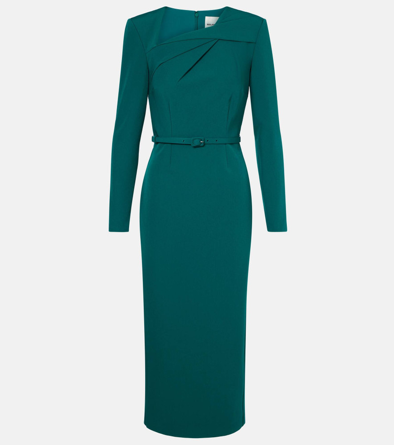 Belted crêpe midi dress 1