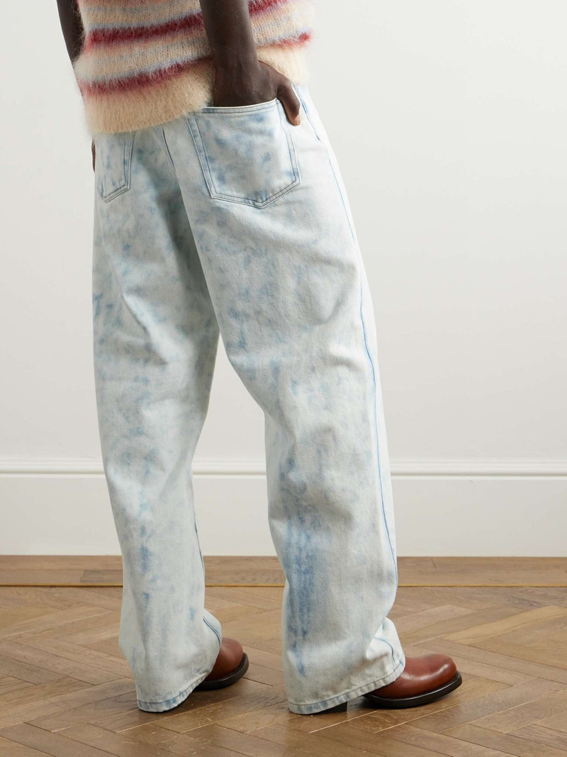 Wide-Leg Bleached Jeans 4