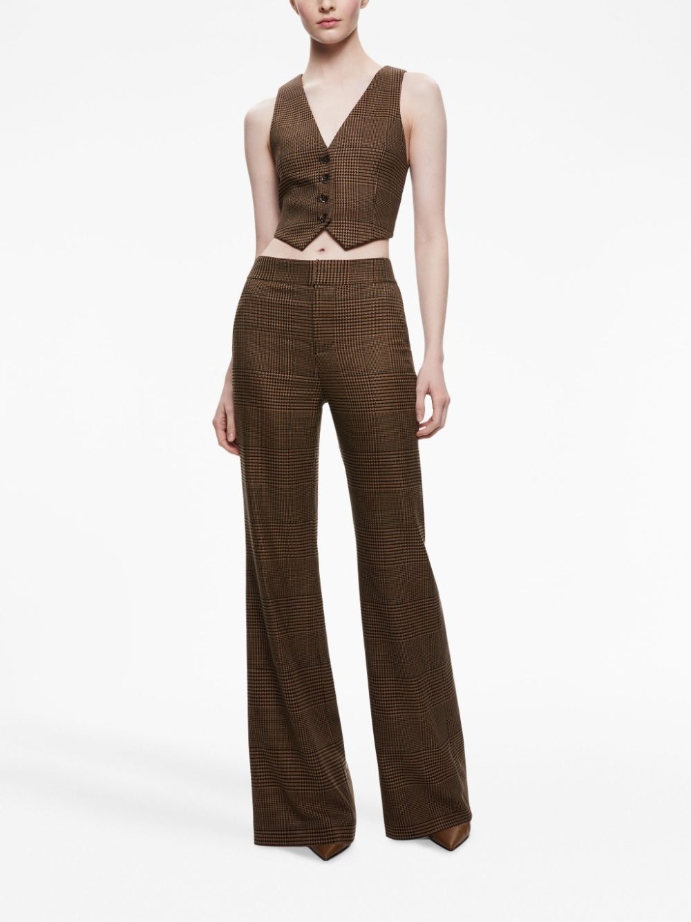 Deanna houndstooth bootcut trousers - 2