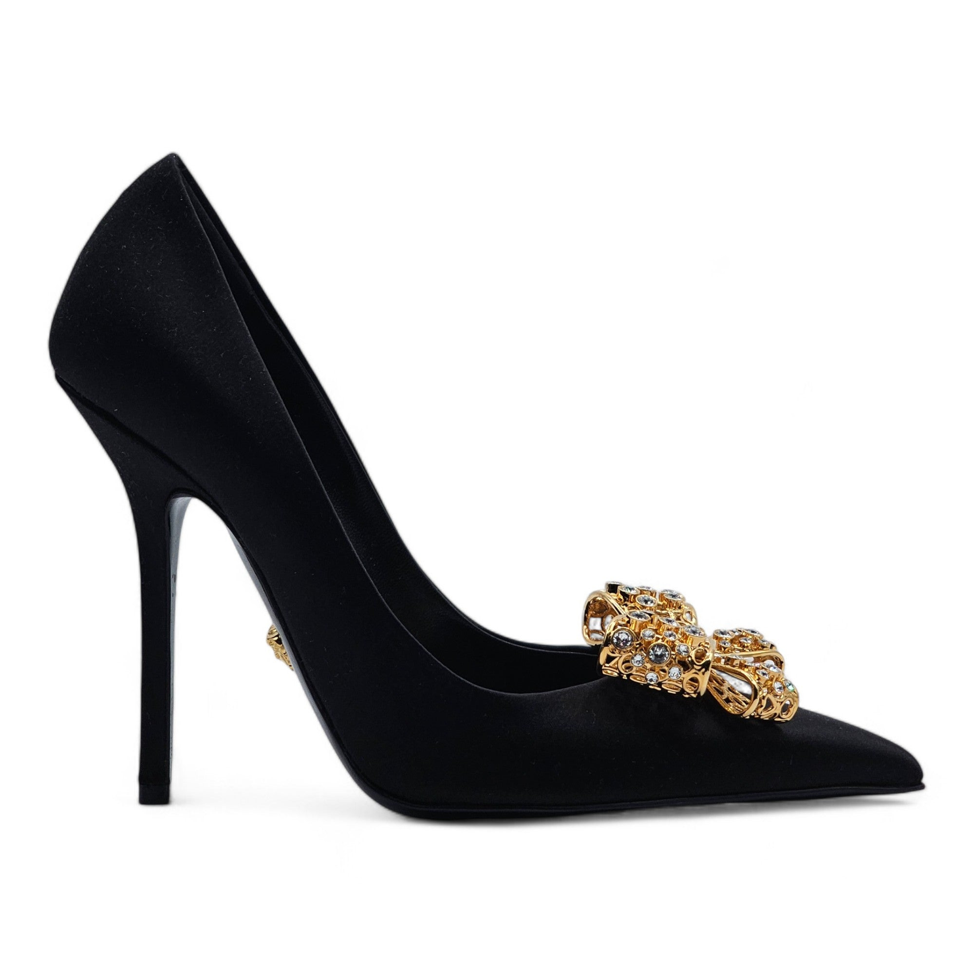 Versace Embellished Pumps 100 mm - Satin - Black - 36 - 3