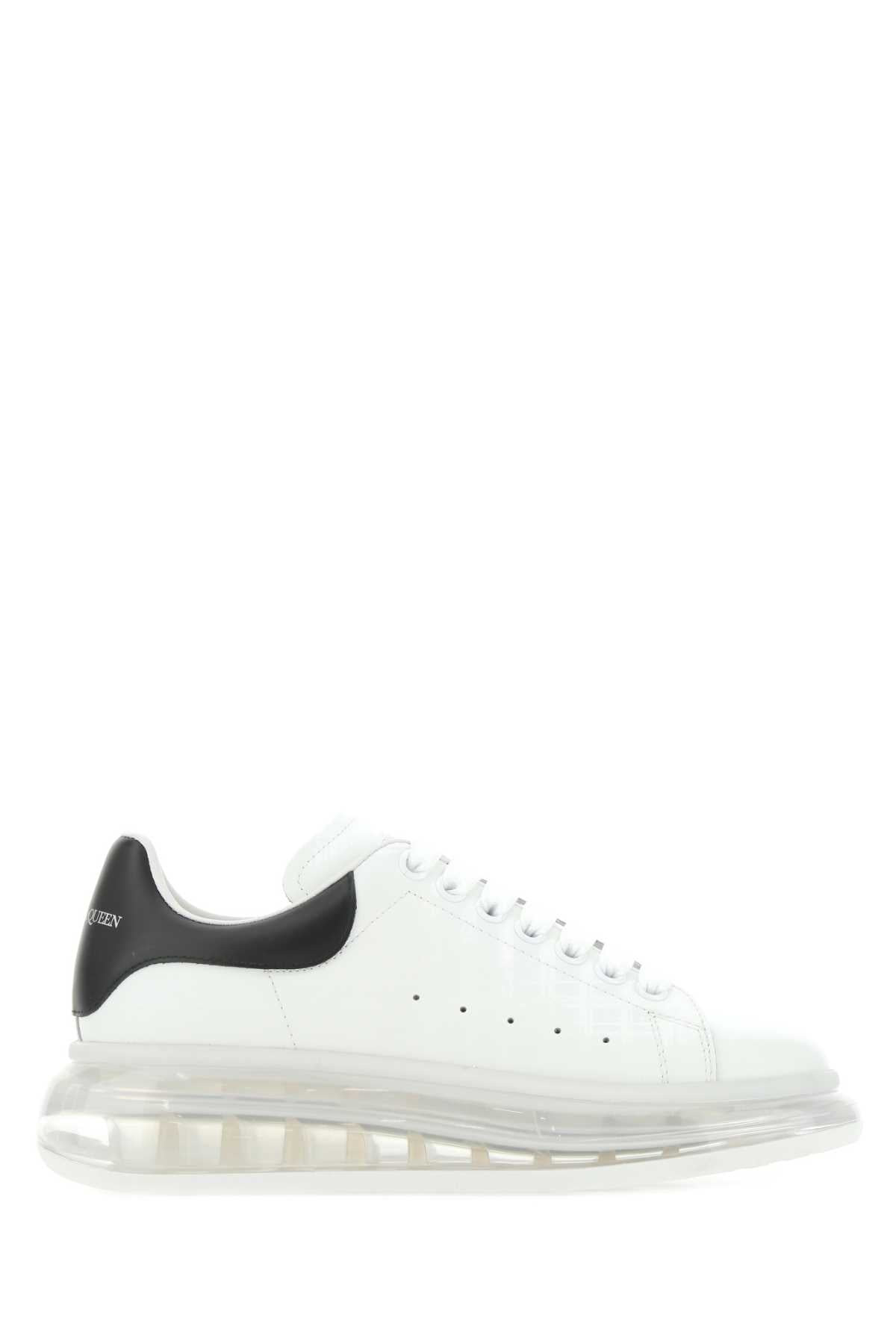 Alexander Mcqueen Men White Leather Sneakers With Black Heel - 1