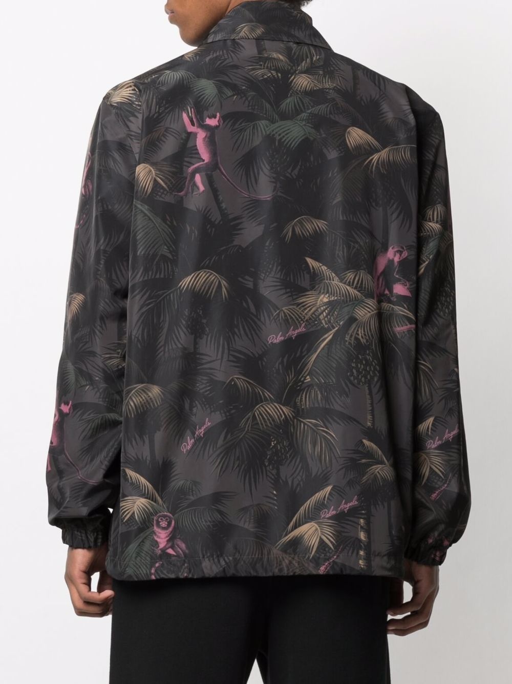 leaf-print shirt jacket - 4