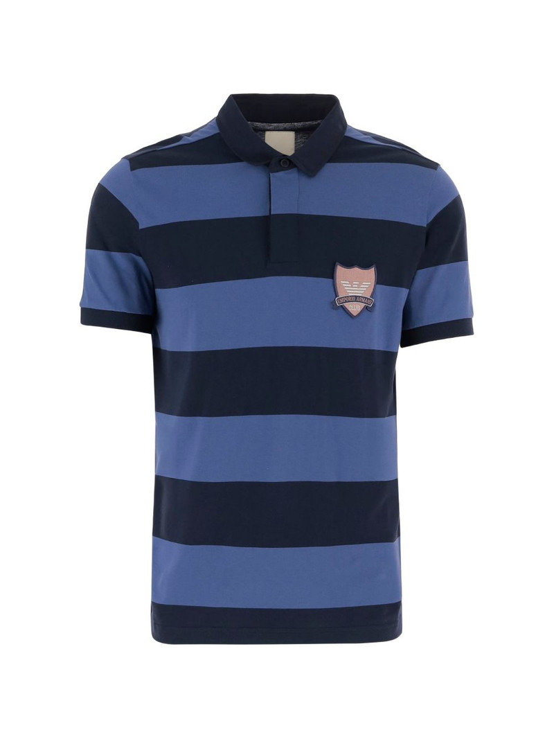 striped logo polo shirt 1