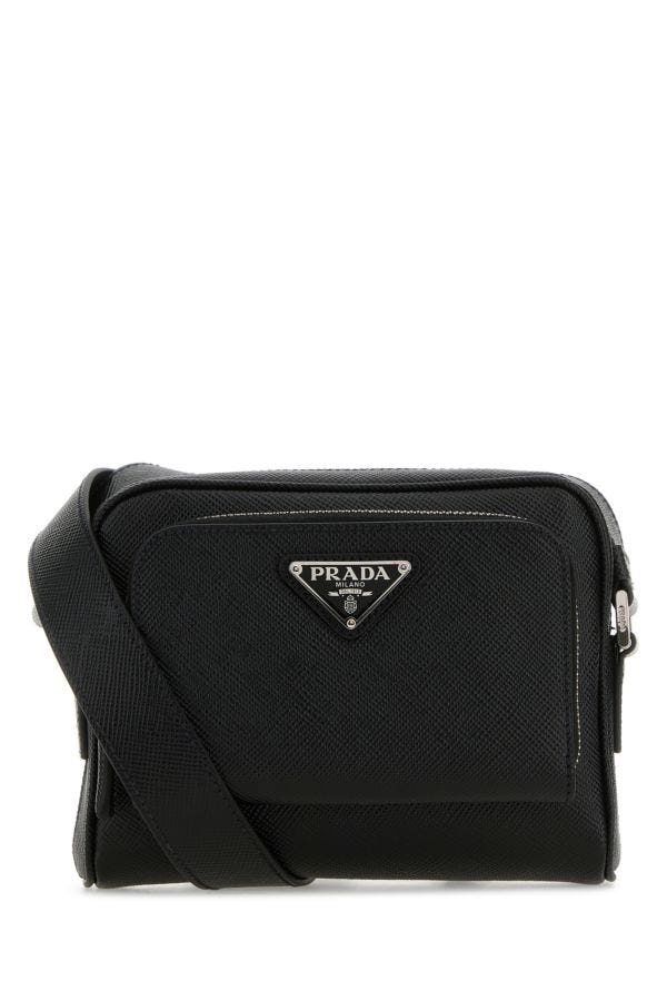 Prada Man Black Leather Crossbody Bag - 1