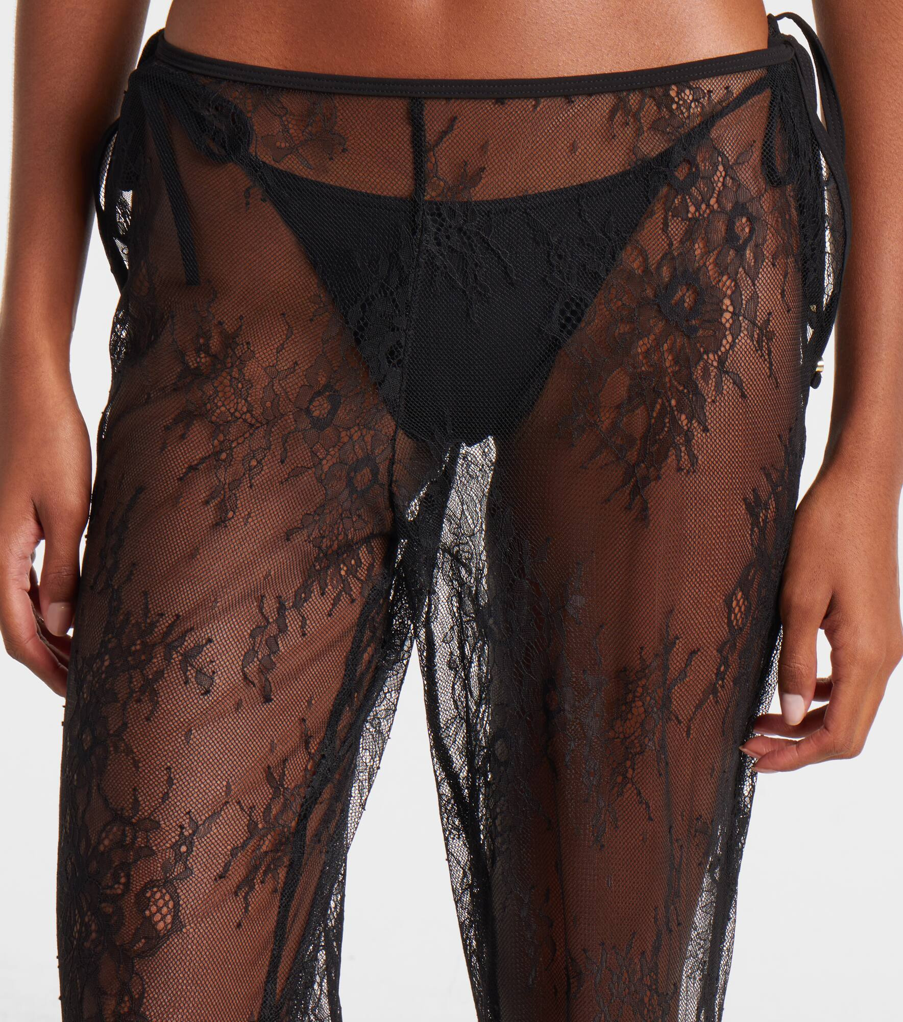 Allen sheer lace wide-leg pants - 4