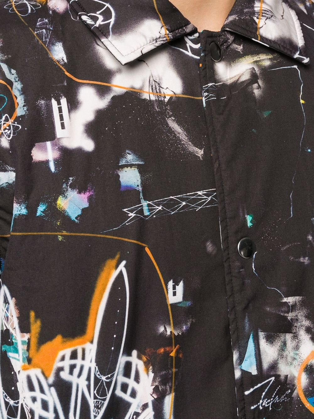 abstract print shirt jacket - 5