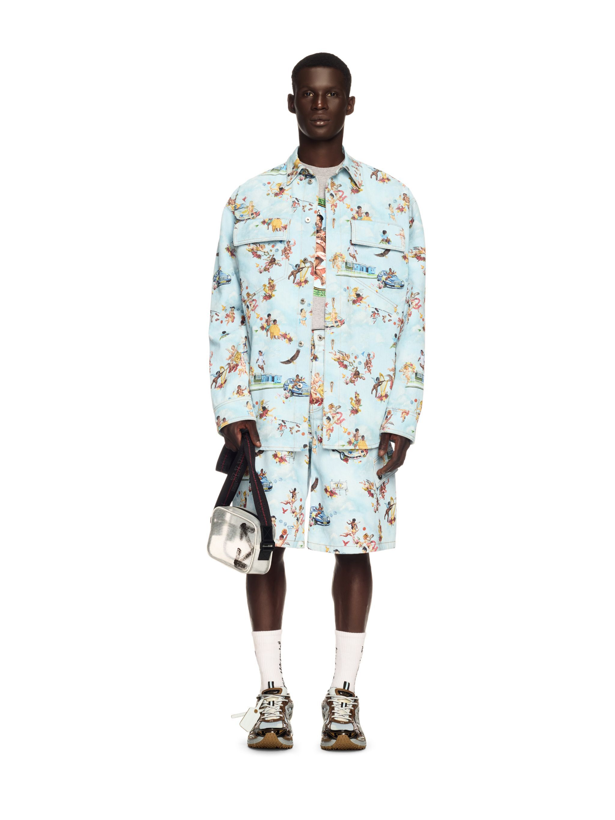 Light Blue/multicolor Fresco Military Shirt - 2