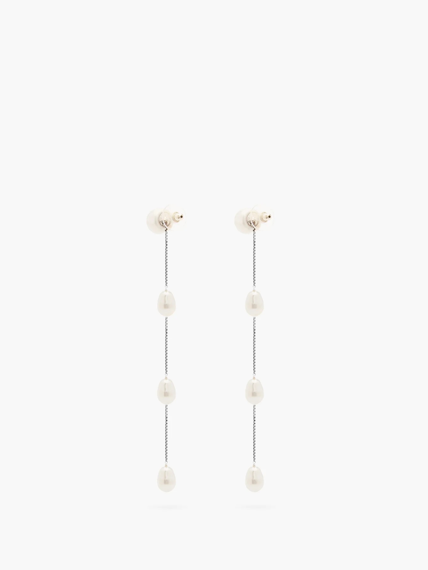 Faux-pearl drop earrings - 3