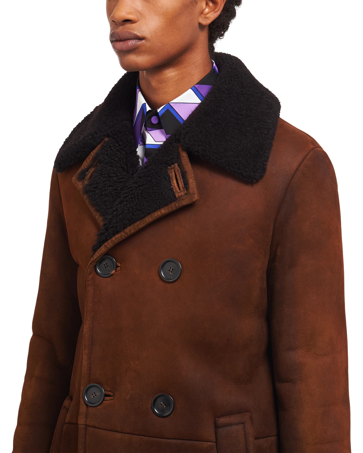 Double-breasted sheepskin coat - 5