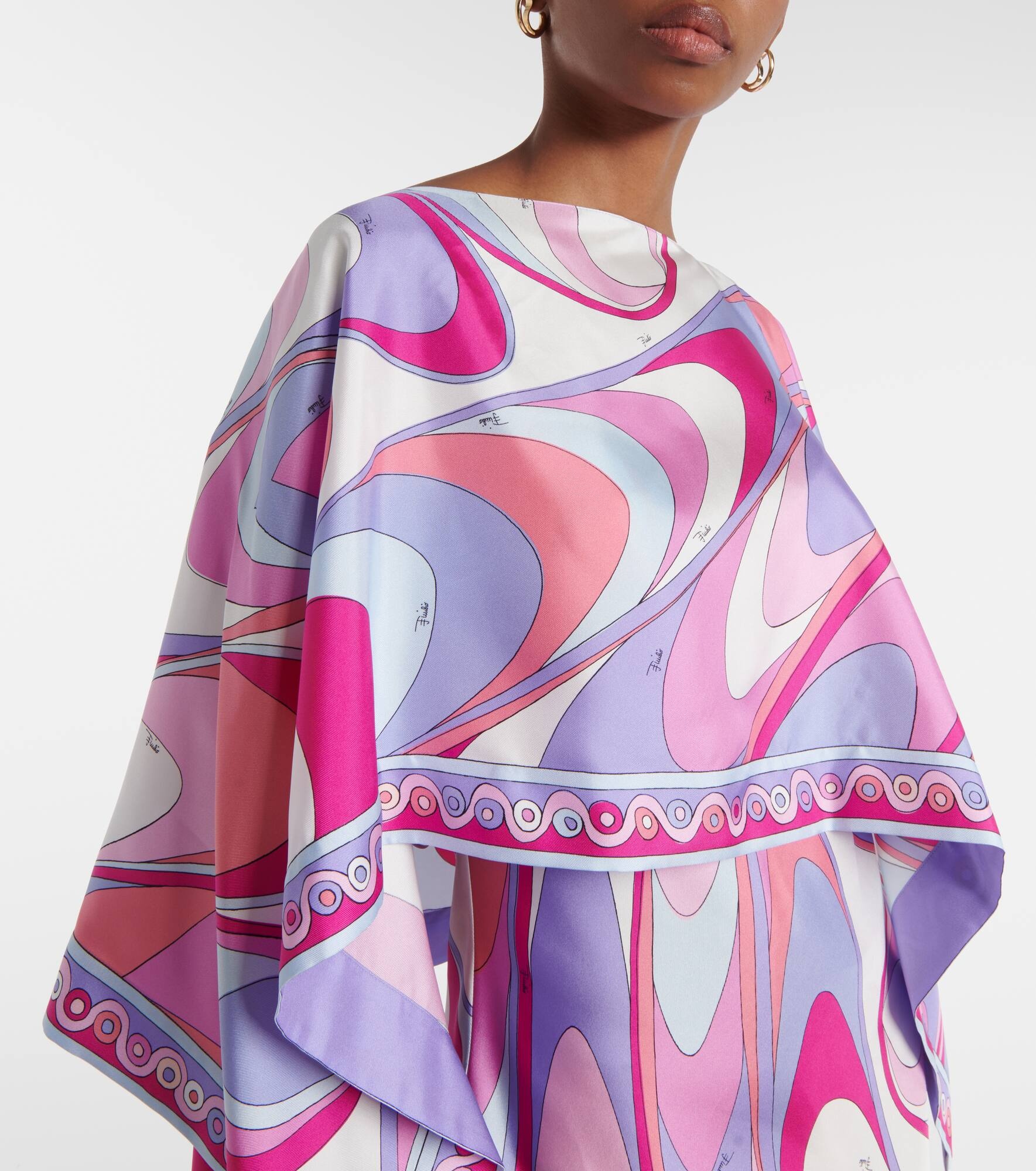 Printed silk twill maxi dress - 4