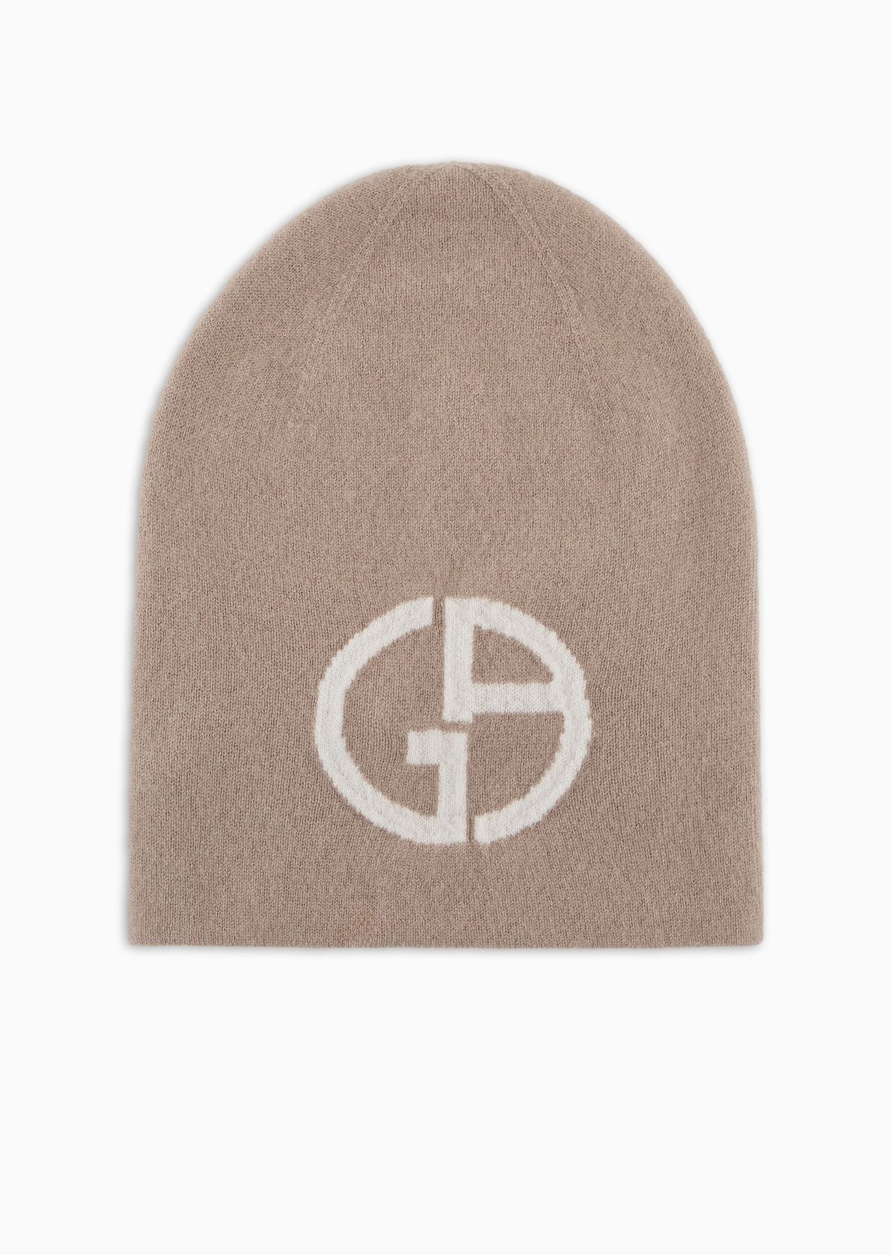 Cashmere jacquard logo beanie - 1