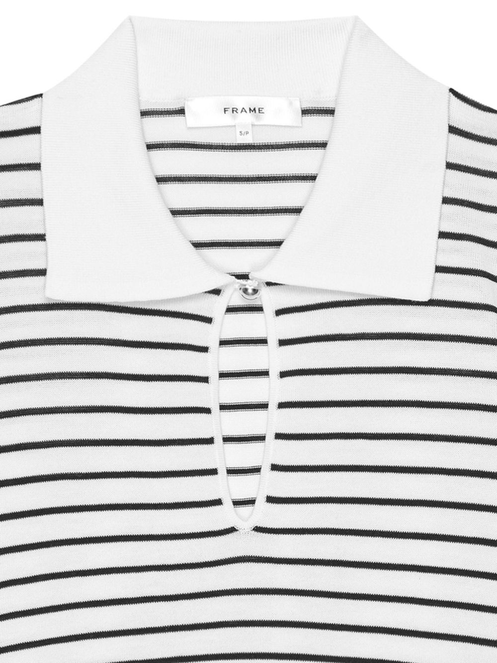 striped keyhole polo top - 2