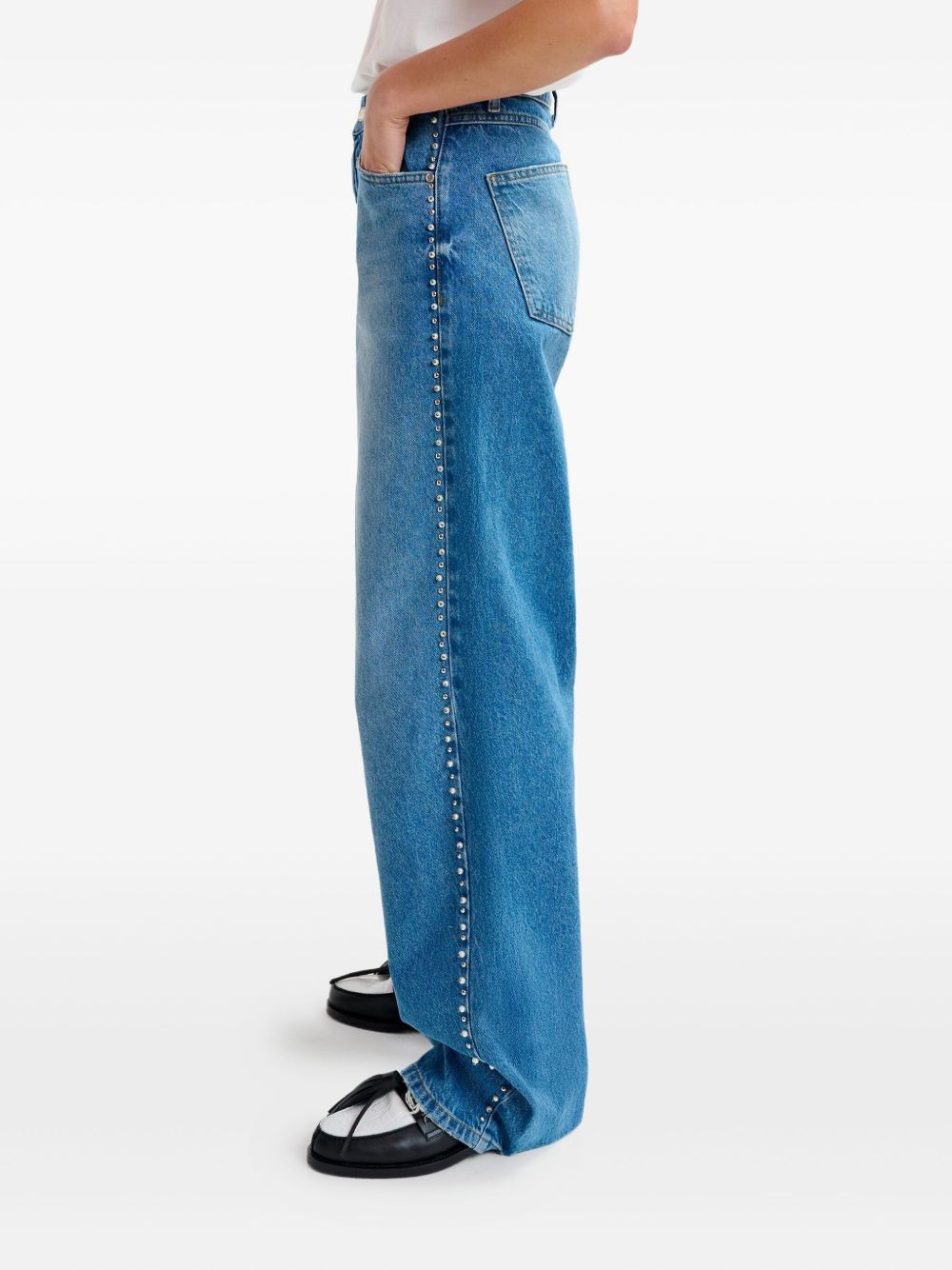 crystal-embellished jeans - 3