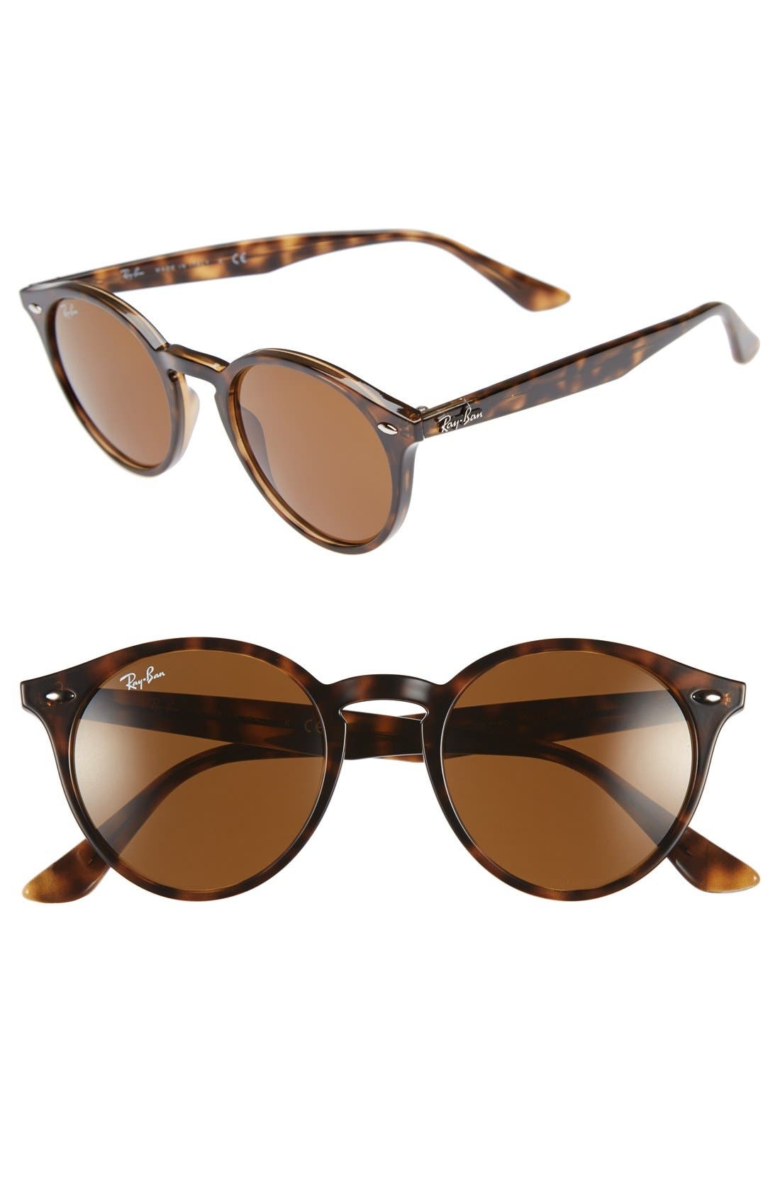 Ray-Ban Highstreet 49mm Round Sunglasses in Dark Havana at Nordstrom - 4