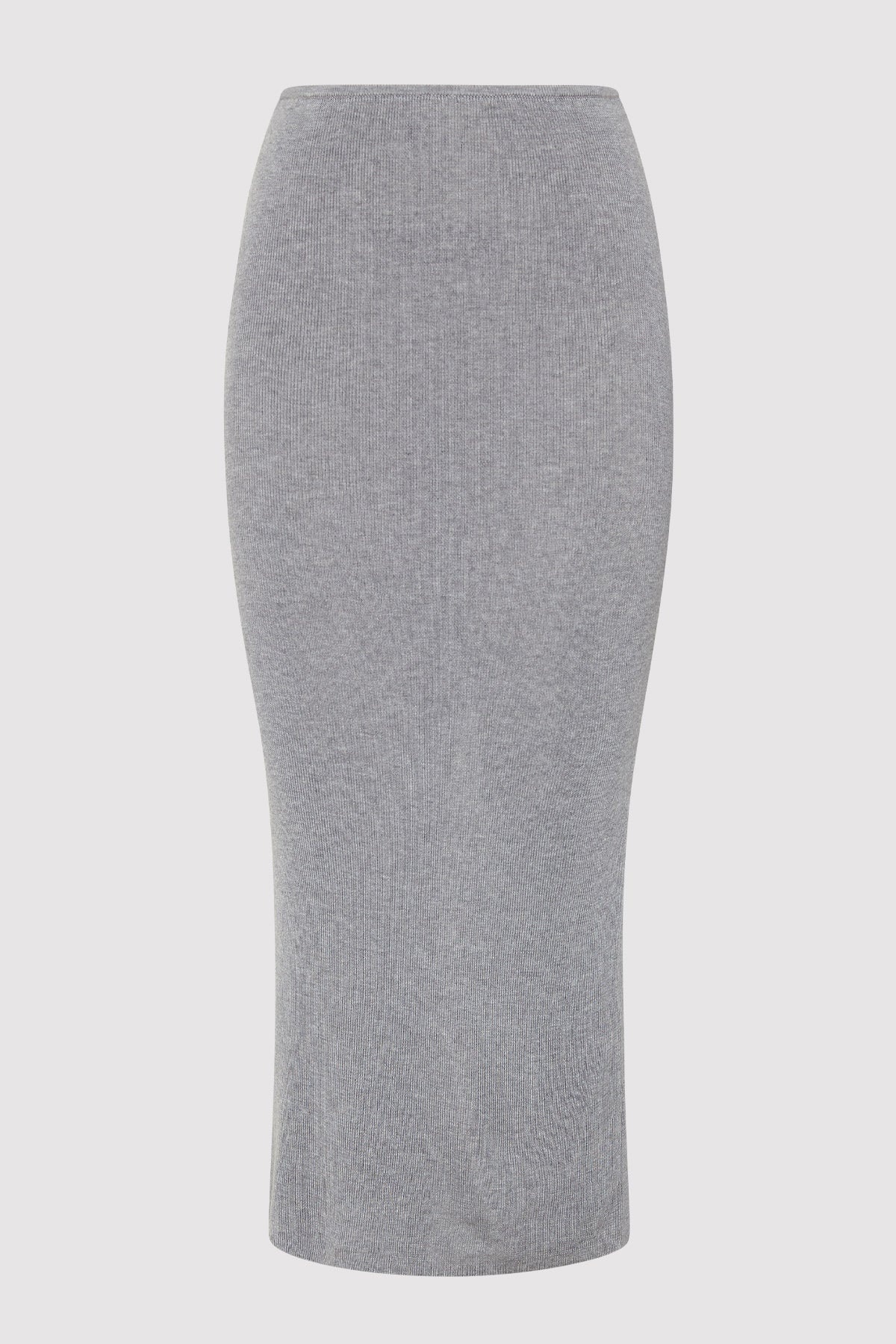Low Waist Knit Skirt - Grey Marle - 4