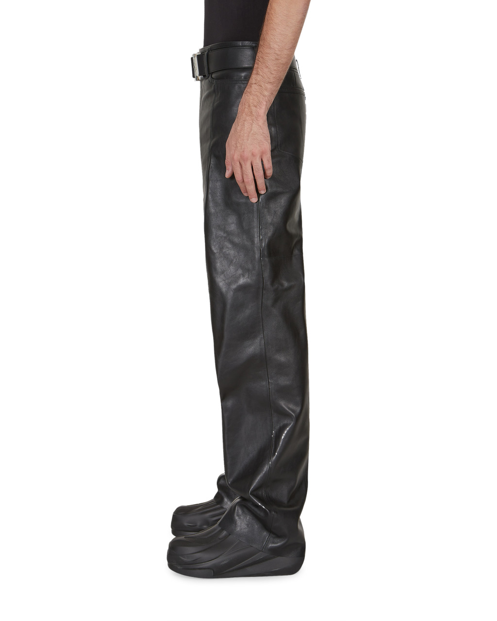 BUCKLE LEATHER PANT - 4