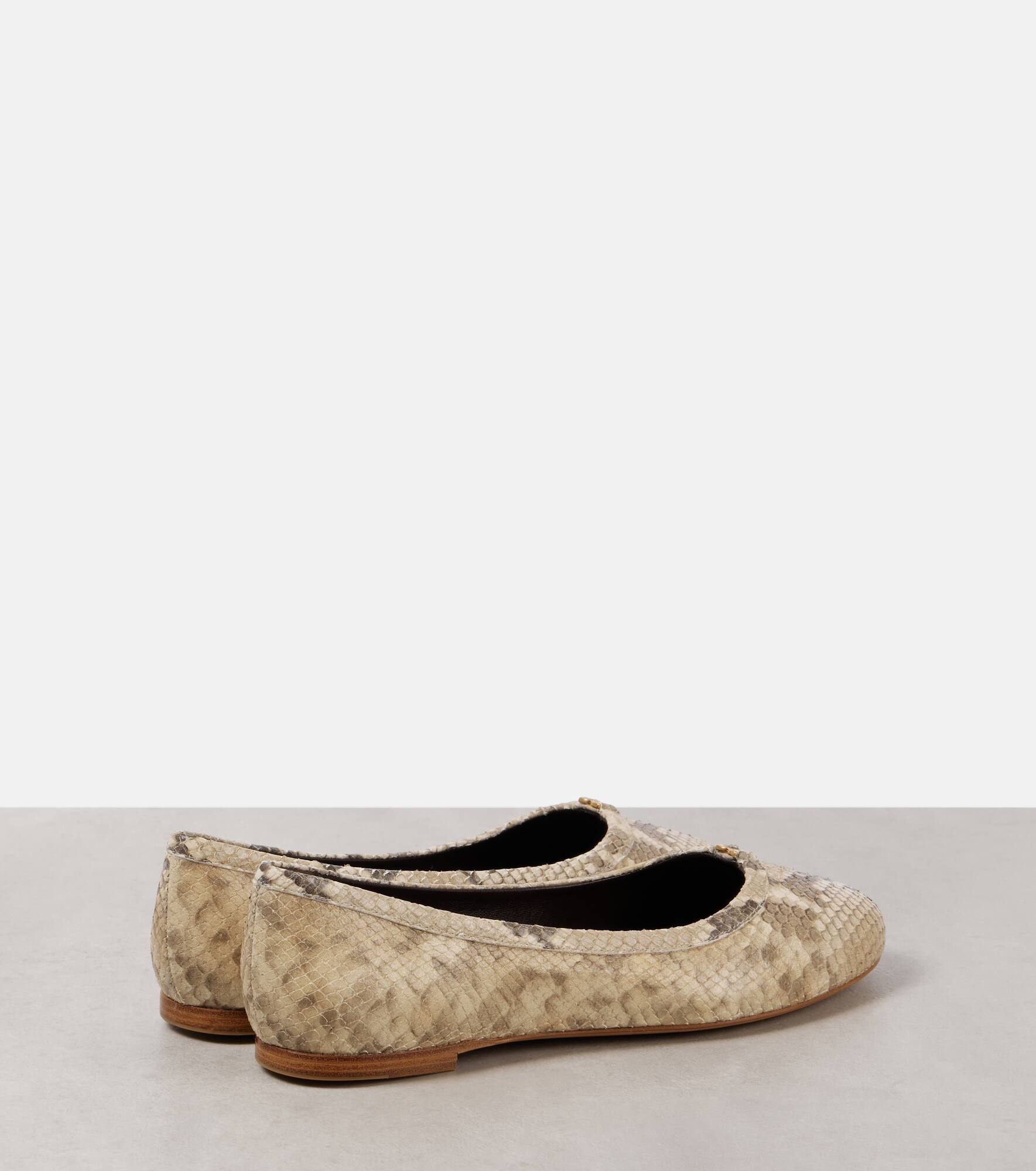 Marcie snake-effect leather ballet flats - 3