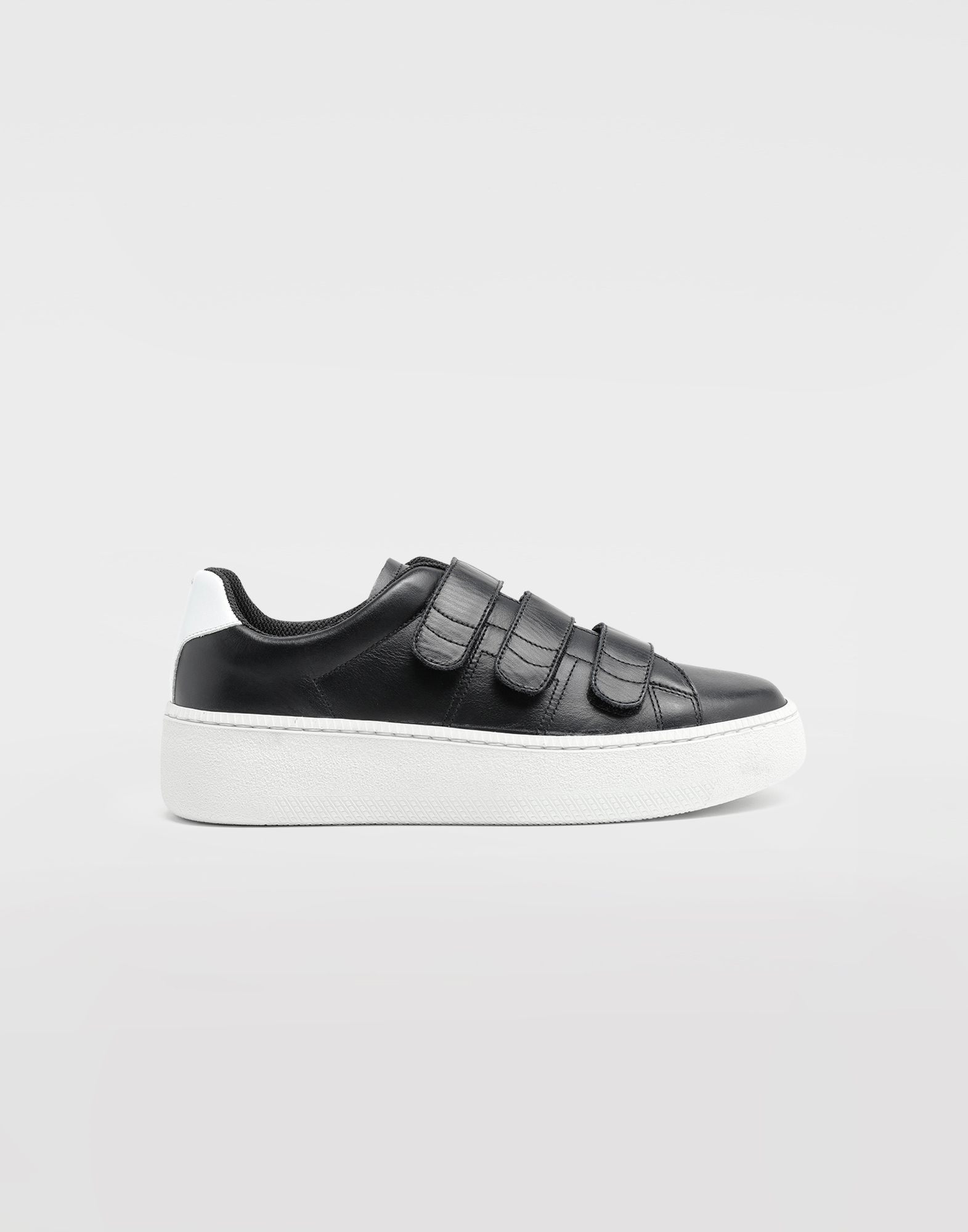 Wedge leather tennis shoes - 1