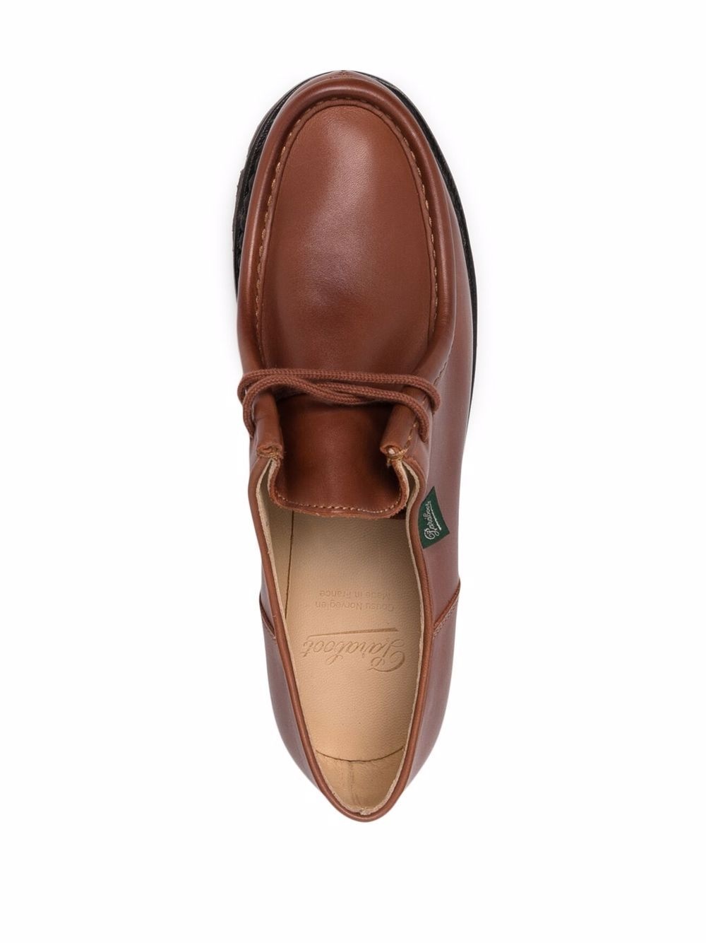lace-up leather loafers - 4