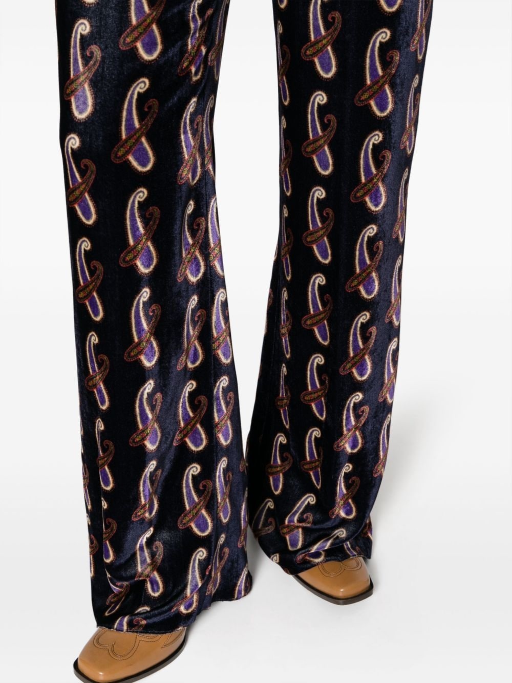 patterned-jacquard velvet trousers - 5