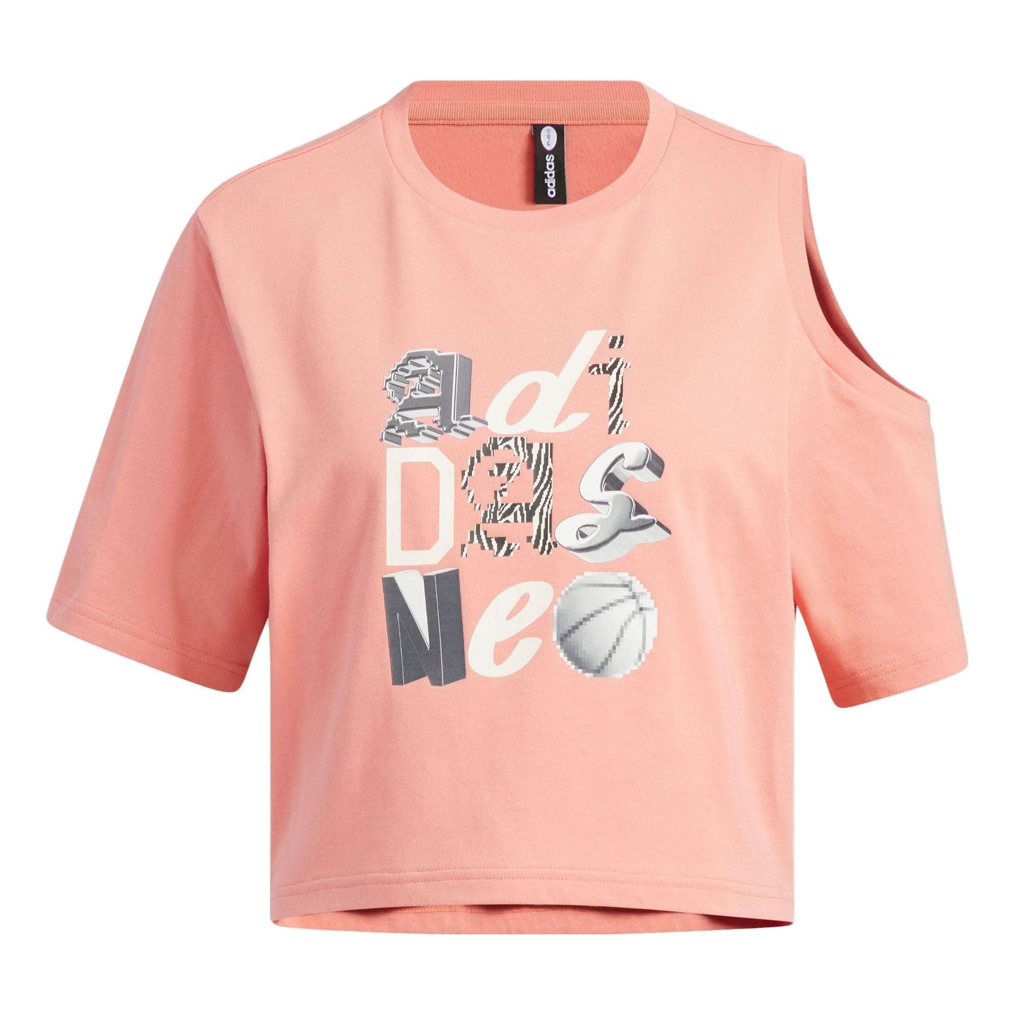 (WMNS) adidas Neo Graphic T-Shirts 'Pink' IK7671 - 1