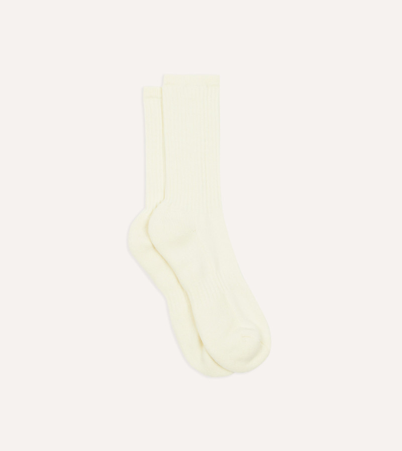 Ecru Cotton Sports Socks 1