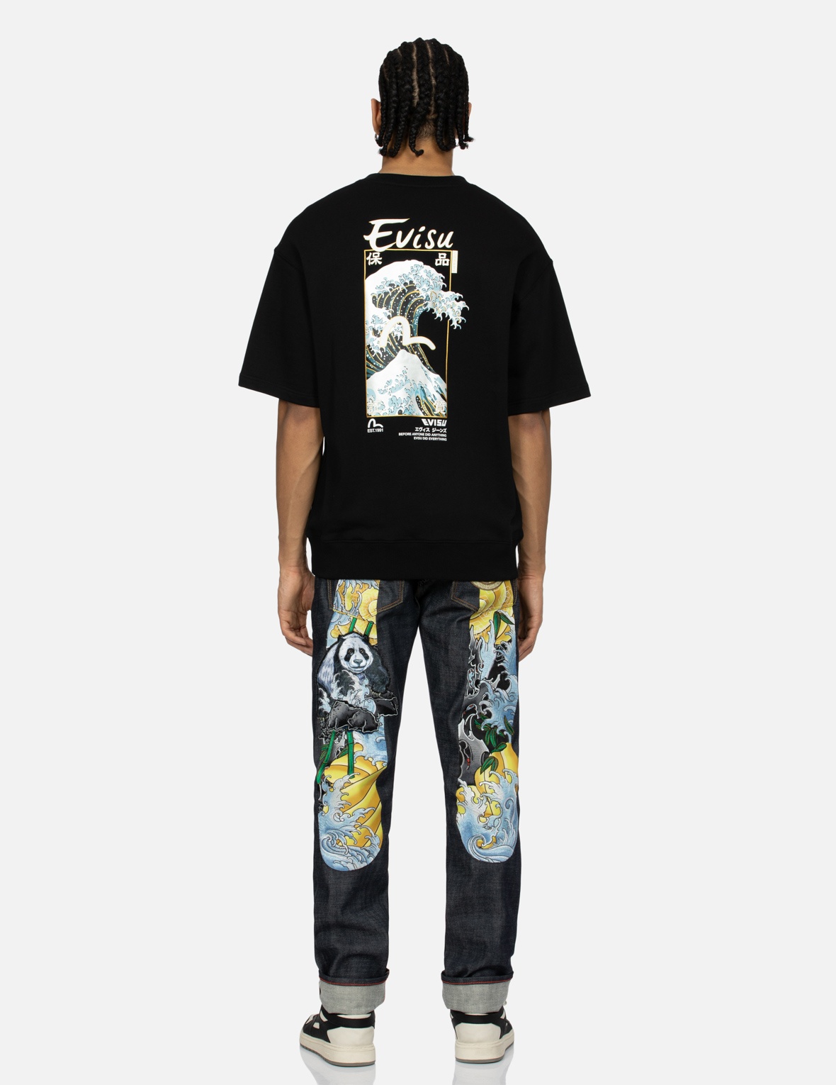 THE GREAT WAVE AND SEAGULL PRINT RELAX FIT SHORT-SLEEVE SWEATSHIRT - 5