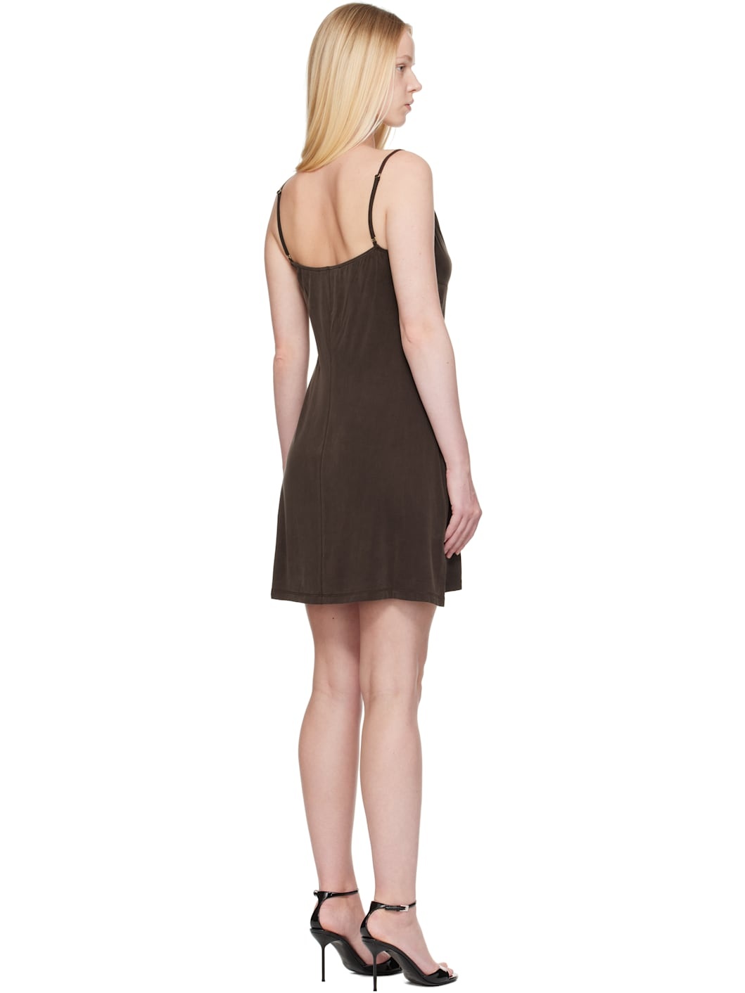 Brown Cupro Midi Dress - 3