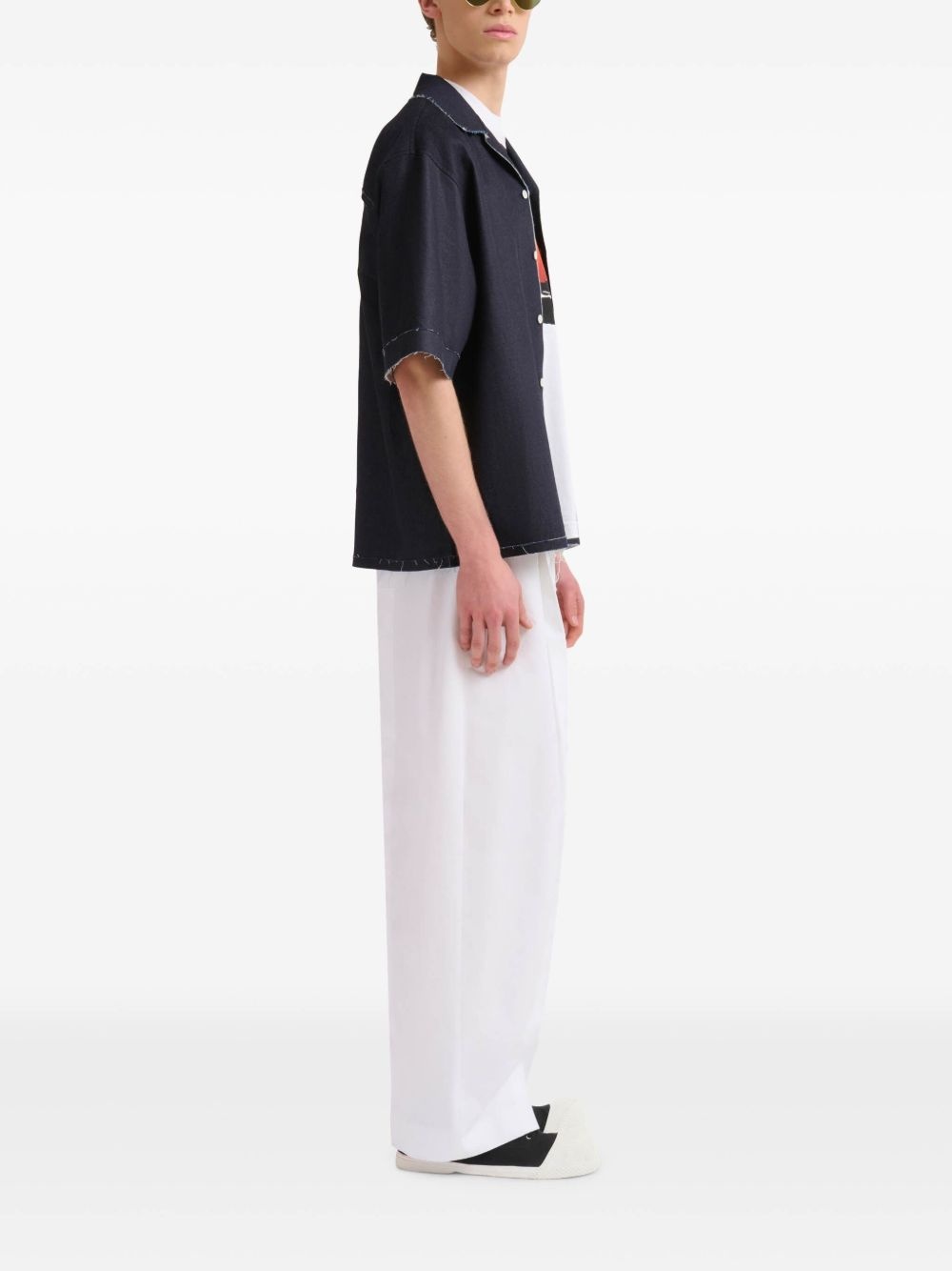 denim short-sleeve shirt - 2