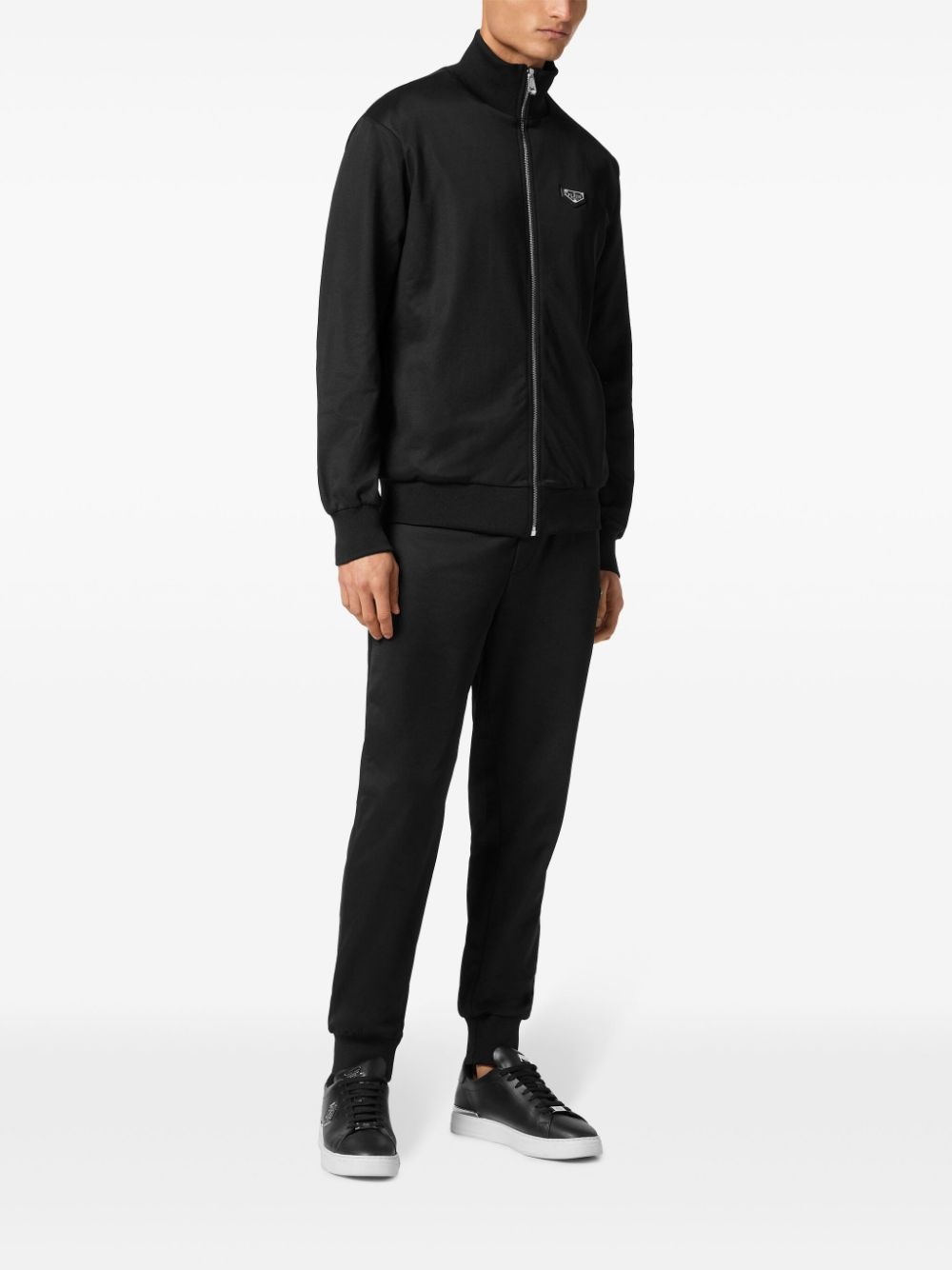 logo patch zipped jacket - 2
