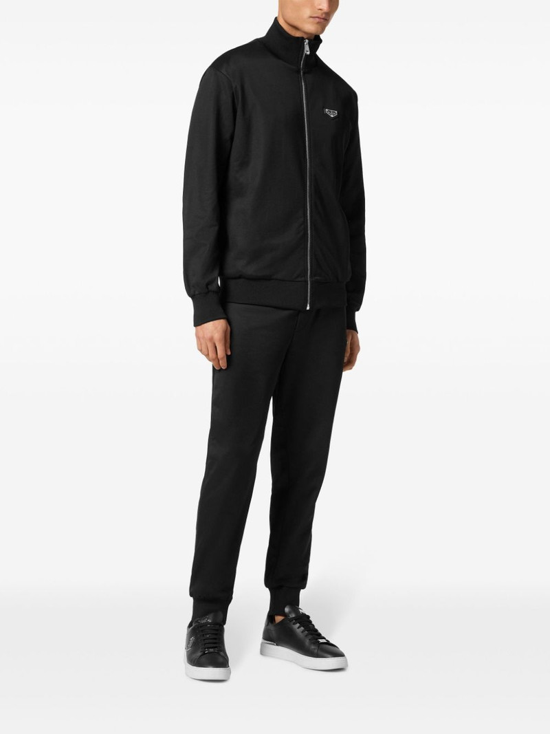 PHILIPP PLEIN logo patch zipped jacket outlook