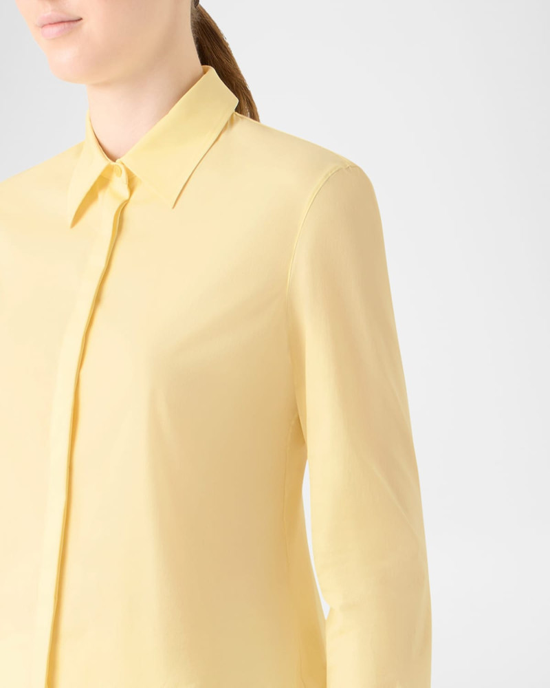 Stretch Poplin Button-Front Shirt 5