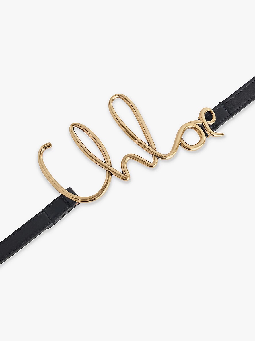 Chloe script-hardware leather belt - 2