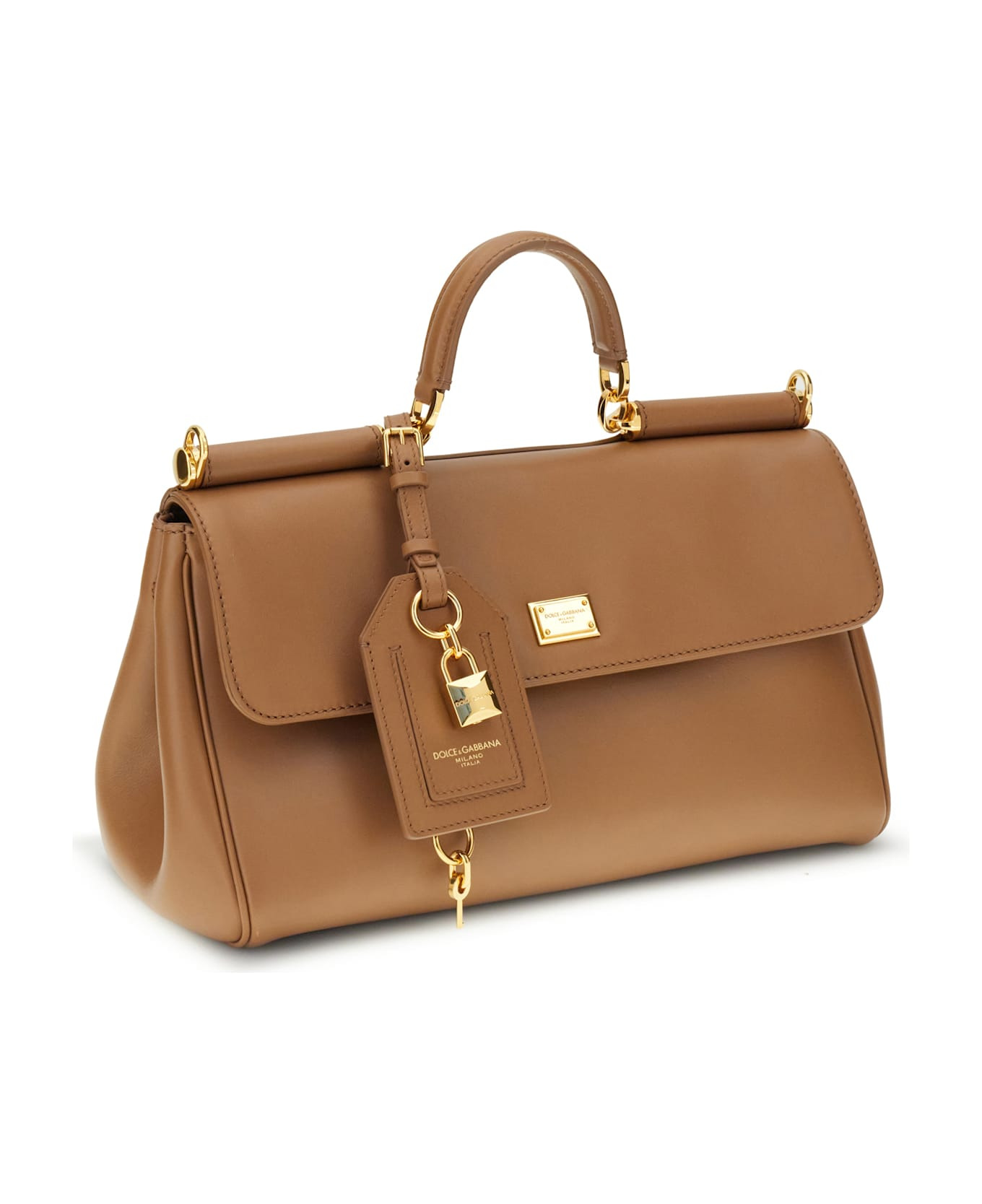 'my Sicily' Calf Leather 'plongé' Caramel Handbag - 2