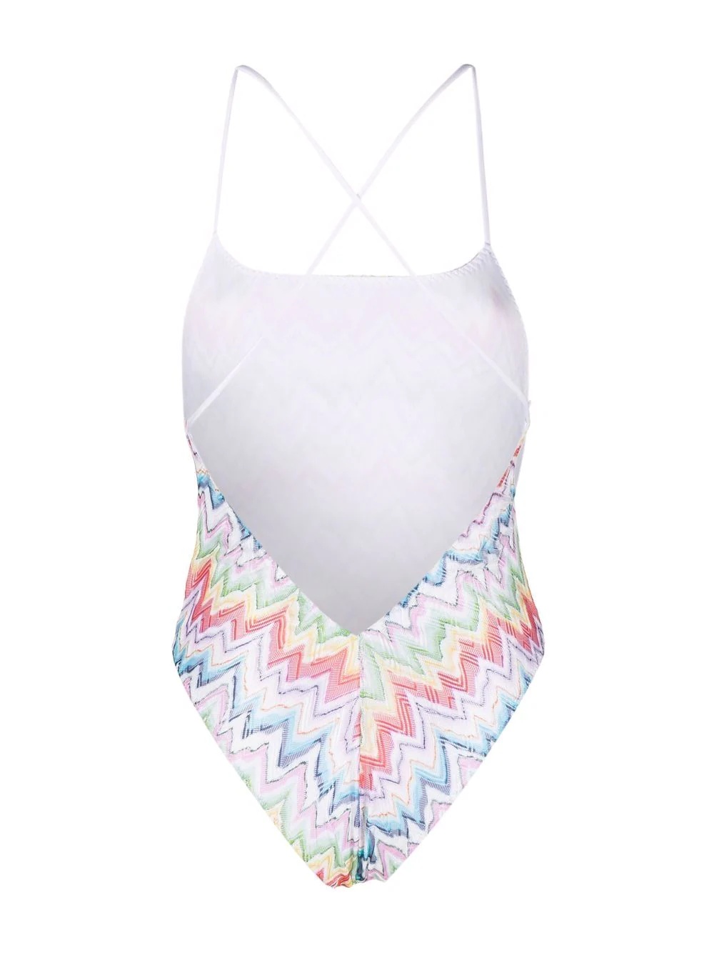 zigzag-print open-back swimsuit - 2