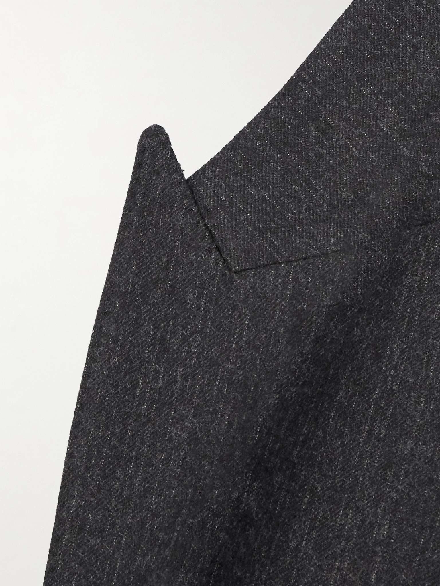 Slim-Fit Double-Breasted Pinstriped Brushed Wool-Twill Suit Jacket - 3